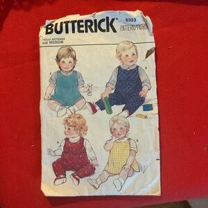 Butterick Kids Bibs and Rompers in Blue and Red Patterns